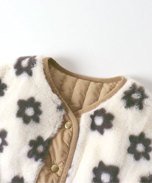 apres les cours（アプレレクール）の「ウエストリボンリバーシブルキルトアウター（その他アウター・キッズ・ブラウン/ベージュ・100/130/90/80/110/120/140）」の16枚目の写真