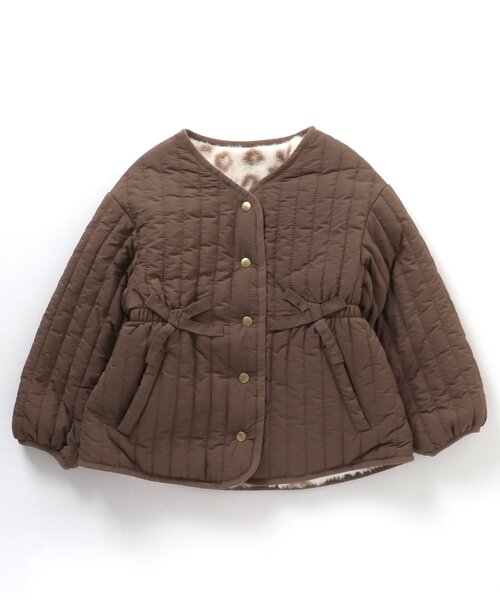 apres les cours（アプレレクール）の「ウエストリボンリバーシブルキルトアウター（その他アウター・キッズ・ブラウン/ベージュ・100/130/90/80/110/120/140）」の10枚目の写真