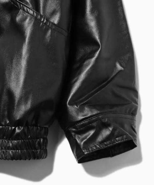 Theater code(シアターコード)の「▲high neck leather jacket/フェイクレザー ジャケット ハイネック(ライダースジャケット・メンズ・ブラック・XL/L)」の11枚目の写真