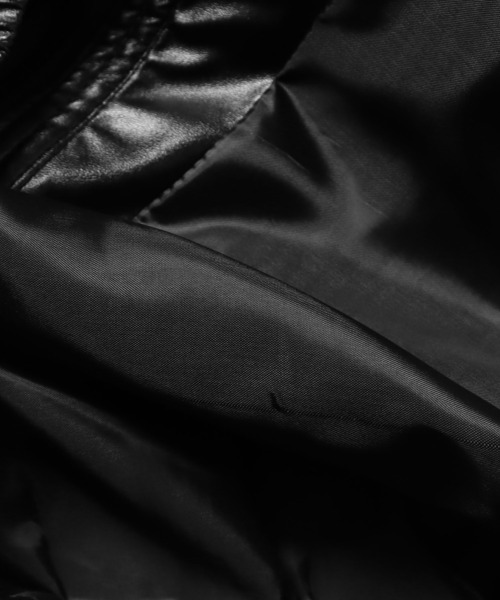 Theater code(シアターコード)の「▲high neck leather jacket/フェイクレザー ジャケット ハイネック(ライダースジャケット・メンズ・ブラック・XL/L)」の13枚目の写真