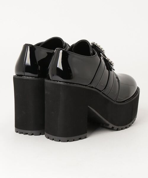 LOVEHUNTER（ラブハンター）の「Love Hunter / リングビジュー付きダブルベルトブーティーパンプス (1613)（ドレスシューズ・レディース・ブラック/ブラック系その他・LL/S/L/M）」の3枚目の写真