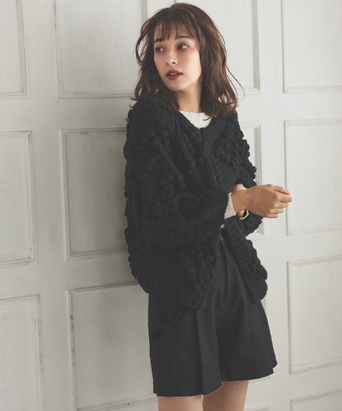 DONOBAN(ドノバン)の「ハンドメイドハートカーディガン(カーディガン/ボレロ・レディース・アイボリー/ブラック・F)」の16枚目の写真