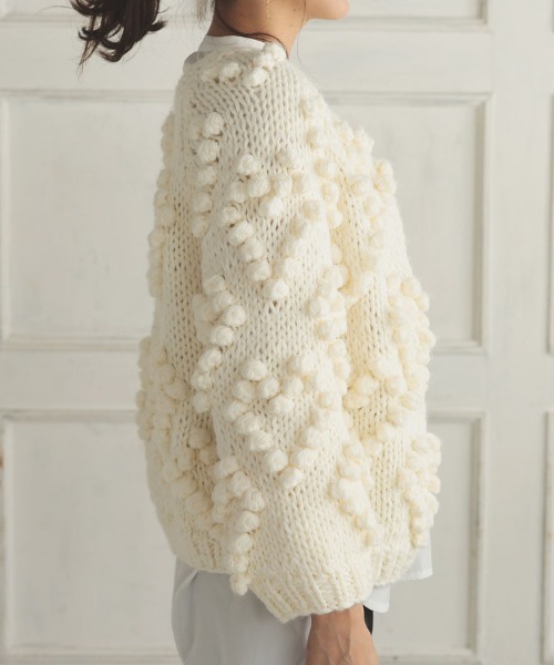 DONOBAN(ドノバン)の「ハンドメイドハートカーディガン(カーディガン/ボレロ・レディース・アイボリー/ブラック・F)」の18枚目の写真