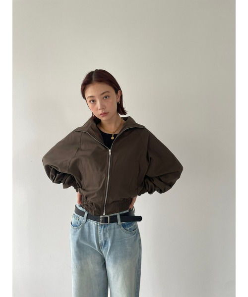 HANNE(アン)の「スタンドカラーブルゾン(ブルゾン・レディース・ブラック/カーキ・FREE)」の14枚目の写真