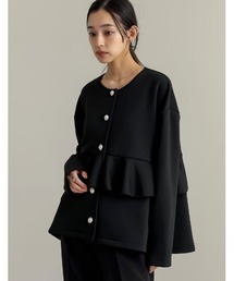 Re:EDIT | [2023A/W PRE ORDER]パールボタンフリルダンボールブルゾン(ブルゾン)