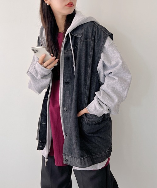 GILDAN（ギルダン）の「GILDAN(ギルダン)/8.0oz USAオーバーサイズ 裏起毛ベーシックフルジップパーカー サイズ 色展開豊富（パーカー・レディース・マルーン/ダークブラウン/ネイビー/グリーン/ブラック/グレー/レッド/ホワイト/パープル/ブルー・M/XL/S/L）」の3枚目の写真