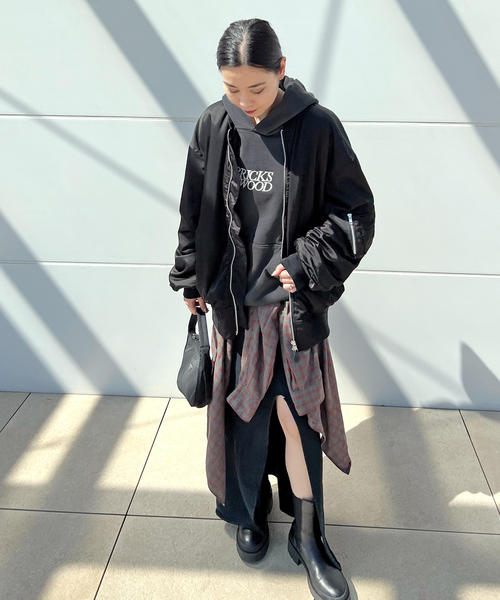 AP STUDIO(エーピーストゥディオ)の「Rayon cotton MA-1(MA-1・レディース・ブラック・FREE)」の3枚目の写真