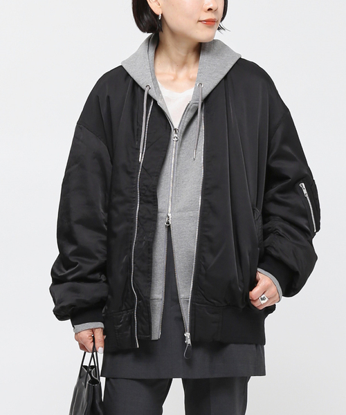 AP STUDIO(エーピーストゥディオ)の「Rayon cotton MA-1(MA-1・レディース・ブラック・FREE)」の5枚目の写真