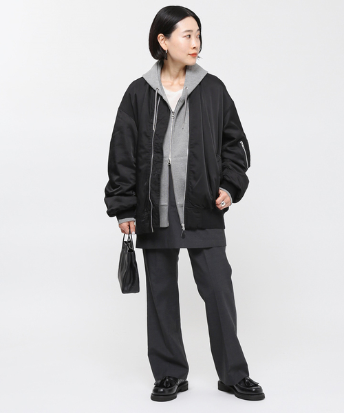 AP STUDIO(エーピーストゥディオ)の「Rayon cotton MA-1(MA-1・レディース・ブラック・FREE)」の6枚目の写真