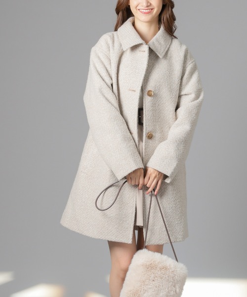 Honeys(ハニーズ)の「ステンカラーコート(ステンカラーコート・レディース・ブラック/アイボリー/ピンク/ダークベージュ・LL/L/M)」の10枚目の写真