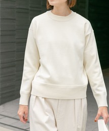 『洗濯可』FORK&SPOON ウーステッドヤーンクルーネックニット