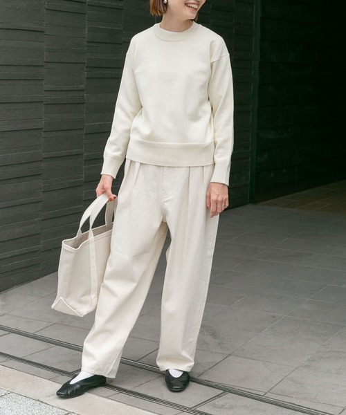 FORK&SPOON(フォークアンドスプーン)の「『洗濯可』FORK&SPOON ウーステッドヤーンクルーネックニット(ニット/セーター・レディース・ブルー系その他/レッド/ブラック系その他/アイボリー・1)」の10枚目の写真