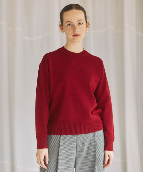 FORK&SPOON(フォークアンドスプーン)の「『洗濯可』FORK&SPOON ウーステッドヤーンクルーネックニット(ニット/セーター・レディース・ブルー系その他/レッド/ブラック系その他/アイボリー・1)」の18枚目の写真