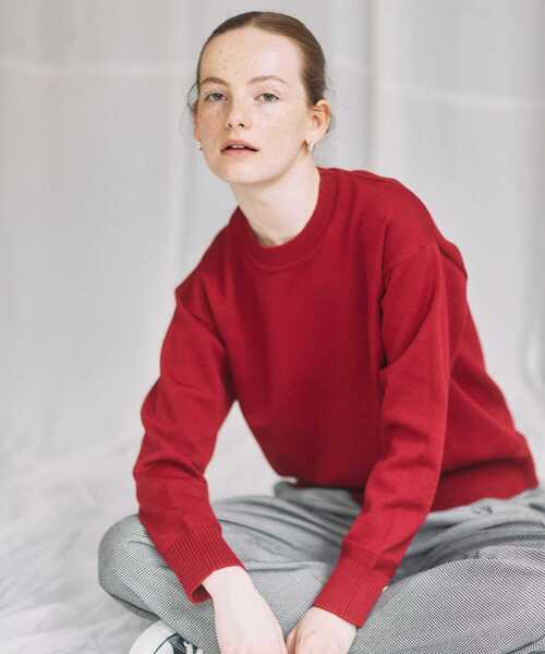 FORK&SPOON(フォークアンドスプーン)の「『洗濯可』FORK&SPOON ウーステッドヤーンクルーネックニット(ニット/セーター・レディース・ブルー系その他/レッド/ブラック系その他/アイボリー・1)」の19枚目の写真