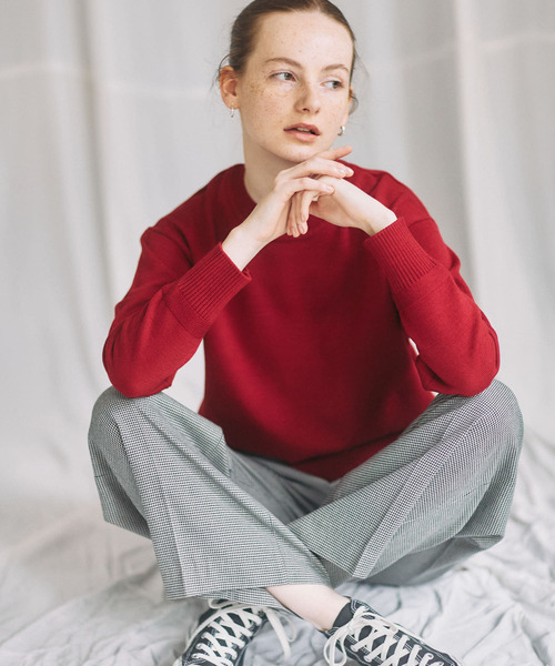 FORK&SPOON(フォークアンドスプーン)の「『洗濯可』FORK&SPOON ウーステッドヤーンクルーネックニット(ニット/セーター・レディース・ブルー系その他/レッド/ブラック系その他/アイボリー・1)」の20枚目の写真