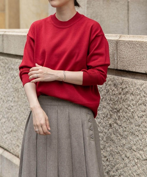 FORK&SPOON(フォークアンドスプーン)の「『洗濯可』FORK&SPOON ウーステッドヤーンクルーネックニット(ニット/セーター・レディース・ブルー系その他/レッド/ブラック系その他/アイボリー・1)」の21枚目の写真