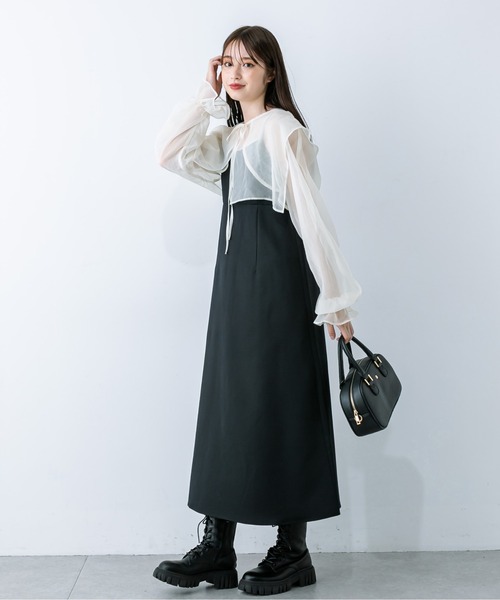 OLIVE des OLIVE(オリーブデオリーブ)の「ビッグカラーボレロ付ワンピース 1032090230(ワンピース・レディース・ブラウン/ブラック/ライトグレー・FREE)」の18枚目の写真