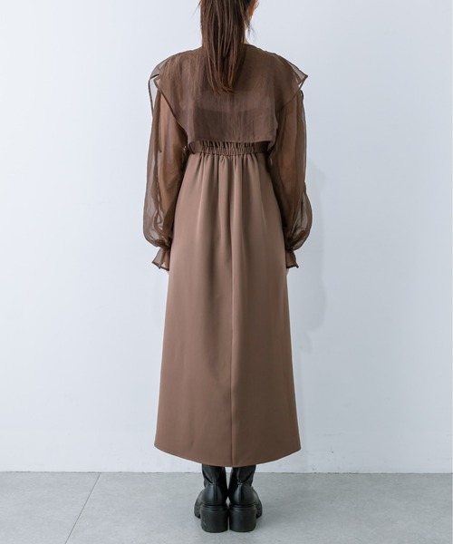 OLIVE des OLIVE(オリーブデオリーブ)の「ビッグカラーボレロ付ワンピース 1032090230(ワンピース・レディース・ブラウン/ブラック/ライトグレー・FREE)」の4枚目の写真