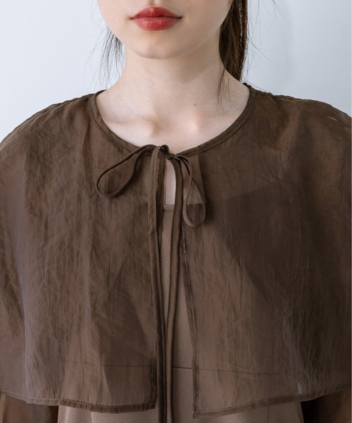 OLIVE des OLIVE(オリーブデオリーブ)の「ビッグカラーボレロ付ワンピース 1032090230(ワンピース・レディース・ブラウン/ブラック/ライトグレー・FREE)」の6枚目の写真