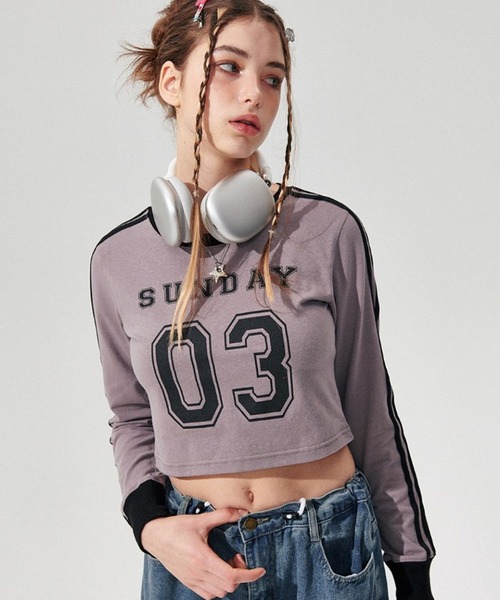 WONDER VISITOR（ワンダービジター）の「WONDER VISITOR／SUNDAY長袖Tシャツ 2982979（Tシャツ/カットソー・レディース・アイボリー/ブラック/グレー・FREE）」の8枚目の写真