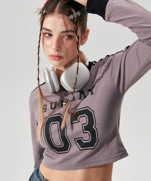 WONDER VISITOR（ワンダービジター）の「WONDER VISITOR／SUNDAY長袖Tシャツ 2982979（Tシャツ/カットソー・レディース・アイボリー/ブラック/グレー・FREE）」の10枚目の写真