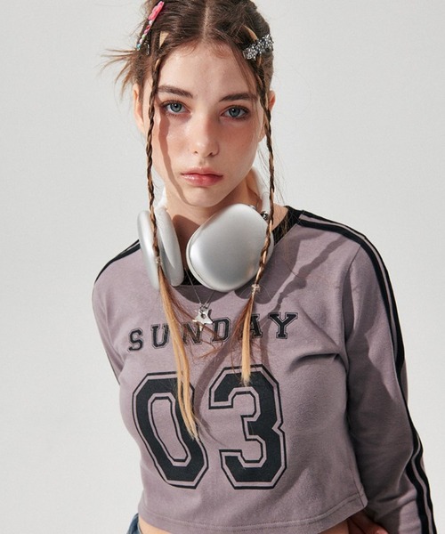 WONDER VISITOR（ワンダービジター）の「WONDER VISITOR／SUNDAY長袖Tシャツ 2982979（Tシャツ/カットソー・レディース・アイボリー/ブラック/グレー・FREE）」の14枚目の写真