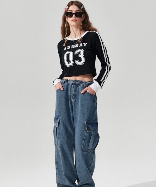 WONDER VISITOR（ワンダービジター）の「WONDER VISITOR／SUNDAY長袖Tシャツ 2982979（Tシャツ/カットソー・レディース・アイボリー/ブラック/グレー・FREE）」の15枚目の写真