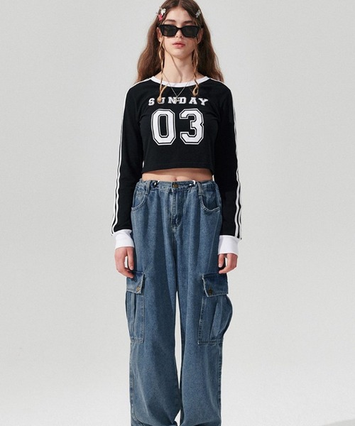 WONDER VISITOR（ワンダービジター）の「WONDER VISITOR／SUNDAY長袖Tシャツ 2982979（Tシャツ/カットソー・レディース・アイボリー/ブラック/グレー・FREE）」の19枚目の写真