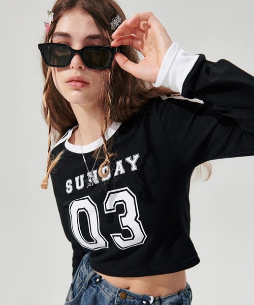 WONDER VISITOR（ワンダービジター）の「WONDER VISITOR／SUNDAY長袖Tシャツ 2982979（Tシャツ/カットソー・レディース・アイボリー/ブラック/グレー・FREE）」の21枚目の写真