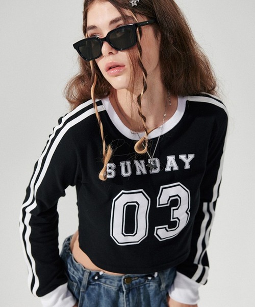 セール】WONDER VISITOR／SUNDAY長袖Tシャツ 2982979（Tシャツ