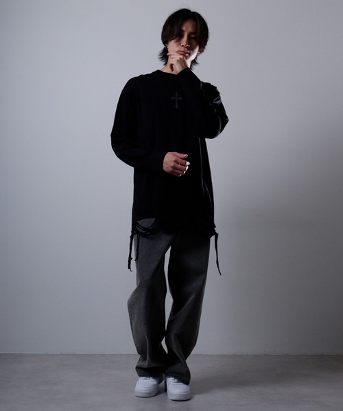 sansan gear ロンt テック サイバー y2k グランジ レイヴ □ 公式 □ SAYSKY/セイスカイ ランニングTシャツ（ロング