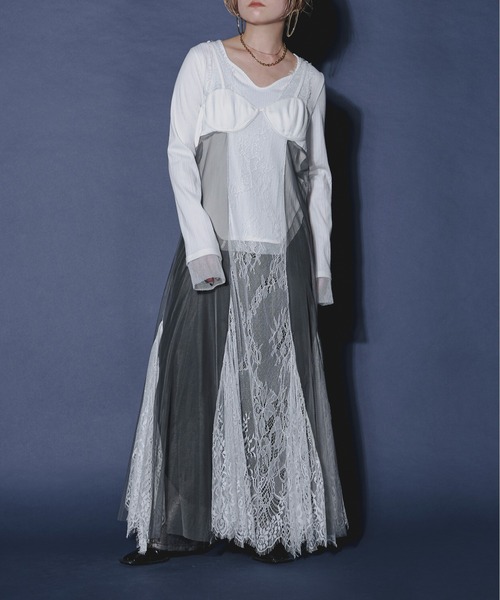 Ezick（エジック）の「Luxury tulle switch レースキャミ