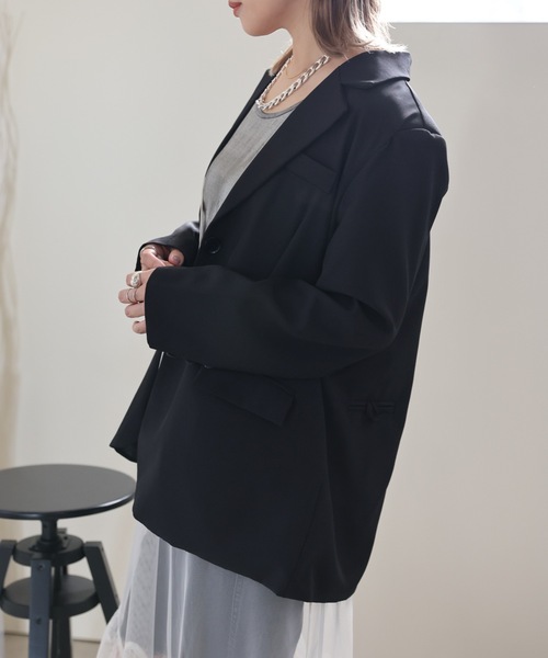 ULEULA（ウルア）の「バックスリットテーラードジャケット（テーラードジャケット・レディース・ブラック/グレー・FREE）」の17枚目の写真