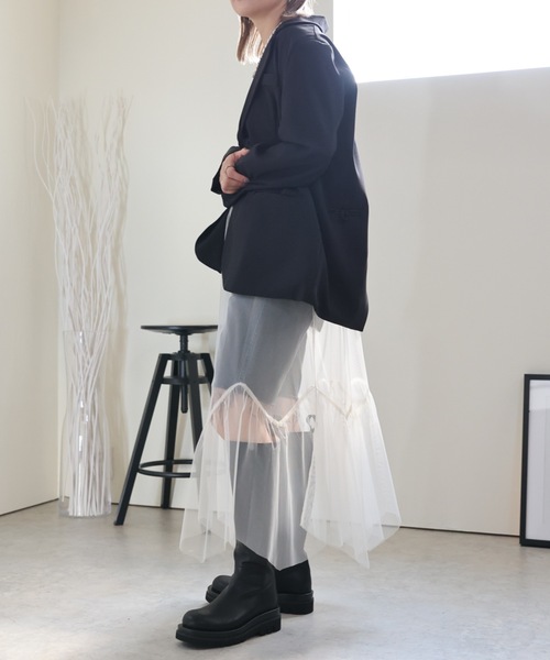 ULEULA（ウルア）の「バックスリットテーラードジャケット（テーラードジャケット・レディース・ブラック/グレー・FREE）」の7枚目の写真