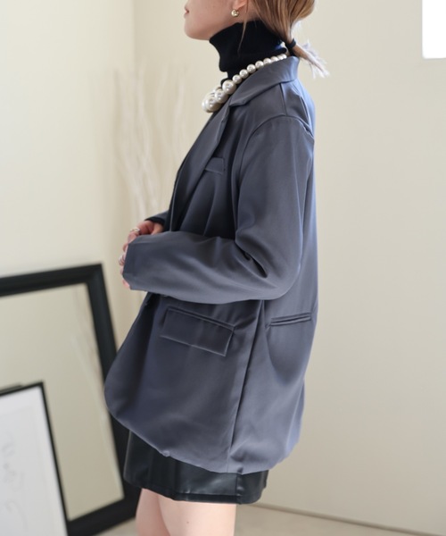ULEULA（ウルア）の「バックスリットテーラードジャケット（テーラードジャケット・レディース・ブラック/グレー・FREE）」の8枚目の写真