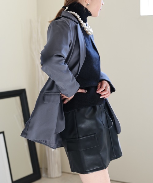 ULEULA（ウルア）の「バックスリットテーラードジャケット（テーラードジャケット・レディース・ブラック/グレー・FREE）」の22枚目の写真