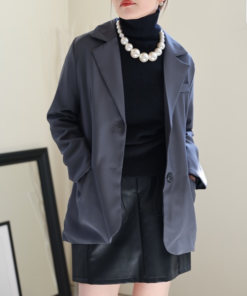 ULEULA（ウルア）の「バックスリットテーラードジャケット（テーラードジャケット・レディース・ブラック/グレー・FREE）」の15枚目の写真