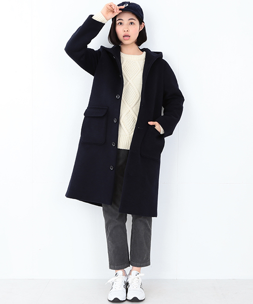 BEAMS BOY(ビームスボーイ)の「BEAMS BOY / ビーバー フード コート(その他アウター・レディース・ライトグレー/ライトブラウン/ネイビー・ONE SIZE)」の11枚目の写真