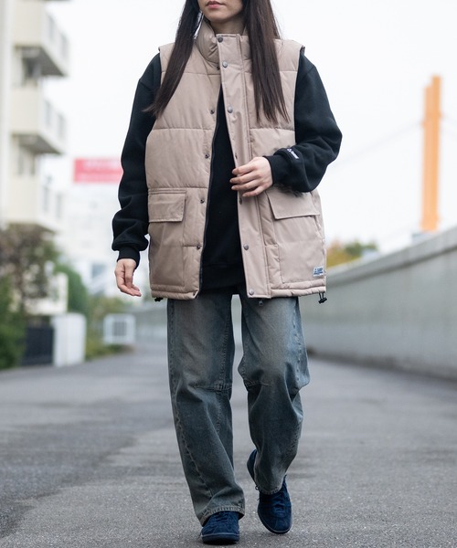 GERRY（ジェリー）の「【ag】〔GERRY/ジェリー〕ファイバーダウン スタンドカラーベスト（ダウンベスト・メンズ・ブラック/カーキ/ベージュ・MEDIUM/X-LARGE/LARGE）」の14枚目の写真