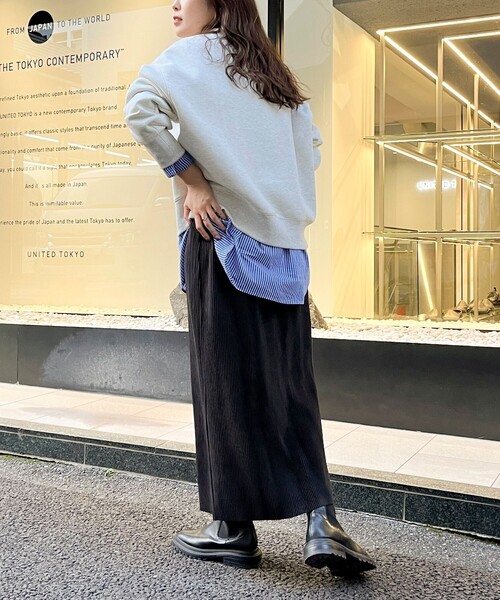 fredy emue（フレディエミュ）の「カットコールタイトスカート（スカート・レディース・グレイッシュブルー/ベージュ/ブラック・38）」の22枚目の写真