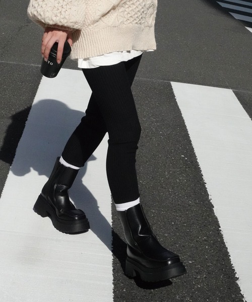 CORNERS（コーナーズ）の「ワイドリブレギンス（その他パンツ・レディース・ブラック/ライトベージュ/ベージュ/グレー/アイボリー・M）」の12枚目の写真