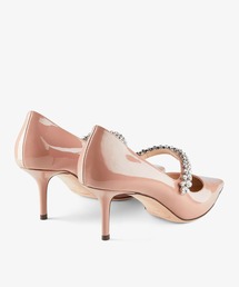 美品|ジミーチュウ|ストラップパンプス|サテン|37|ピンクベージュ|i1585 パール付き Ballet Pink パテントレザー・ポインテッドトゥ