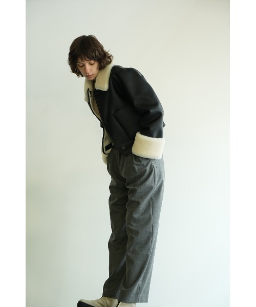 CLANE/クラネ/VEGAN LEATHER BOA SHORT JACKET 【公式通販】