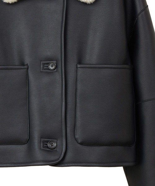 CLANE/クラネ/VEGAN LEATHER BOA SHORT JACKET 【公式通販】