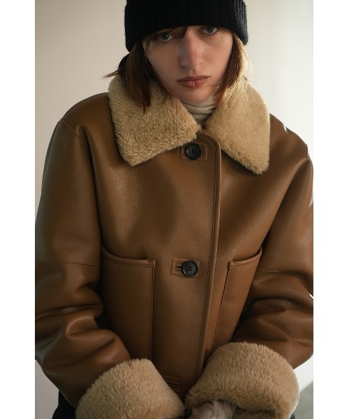 CLANE/クラネ/VEGAN LEATHER BOA SHORT JACKET 【公式通販】