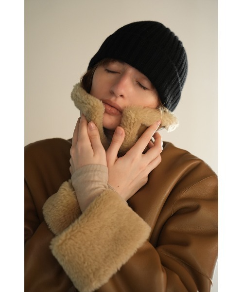 CLANE/クラネ/VEGAN LEATHER BOA SHORT JACKET