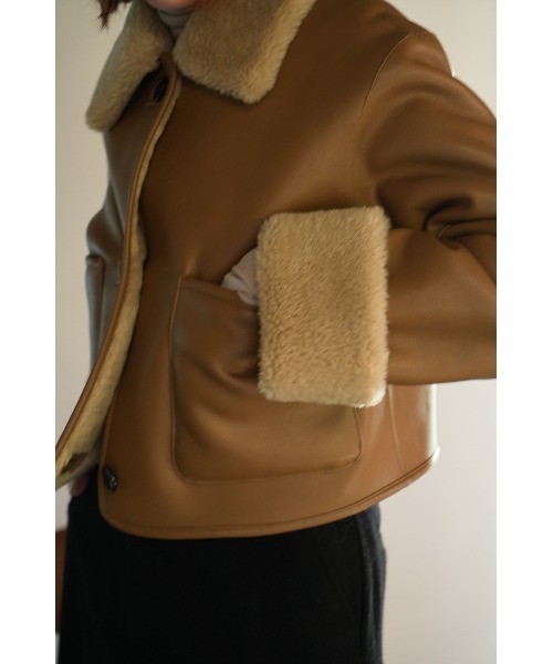 CLANE/クラネ/VEGAN LEATHER BOA SHORT JACKET 【公式通販】
