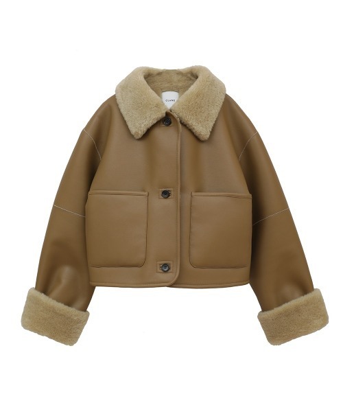 CLANE/クラネ/VEGAN LEATHER BOA SHORT JACKET 【公式通販】
