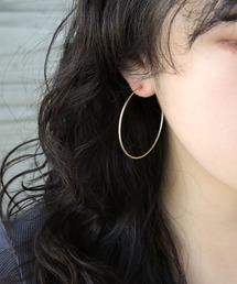 50mm・梨地スリムフープピアス