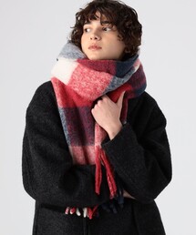 DIESEL チェック柄マフラー グレー　アルパカ混 org.jpg